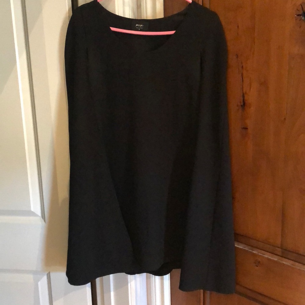 Cape black shift dress